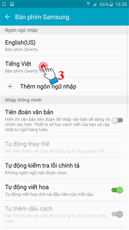 Chọn bàn phím tiếng việt