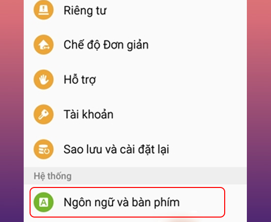 Chọn Ngôn ngữ và bàn phím