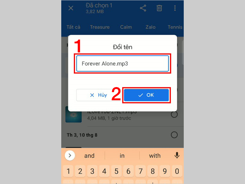 Đặt lại tên bài hát và nhấn OK