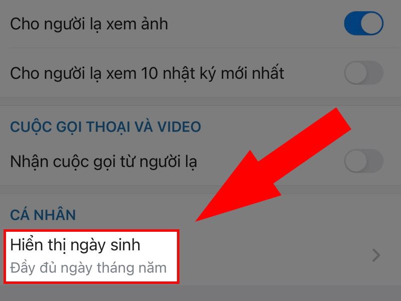 Cách bật thông báo ngày sinh nhật của mình, của bạn bè trên Zalo