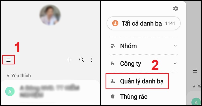 Mở Quản lý danh bạ