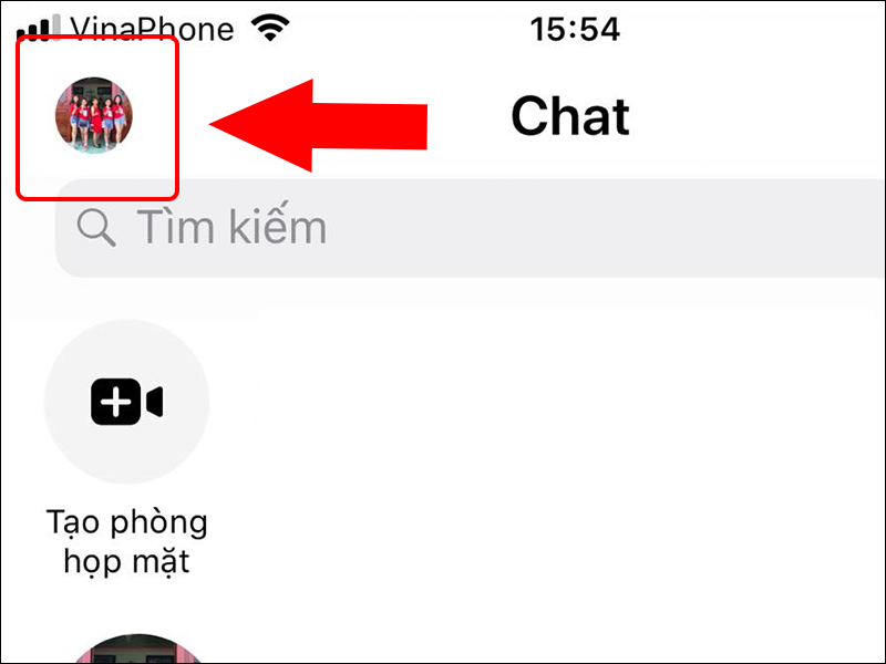 Truy cập vào ứng dụng Messenger và chọn icon ảnh đại diện