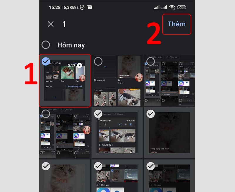 Tiến hành thêm ảnh