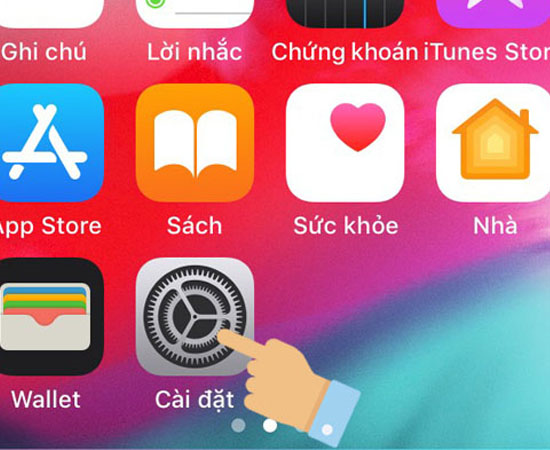 Vào cài đặt ( Settings)