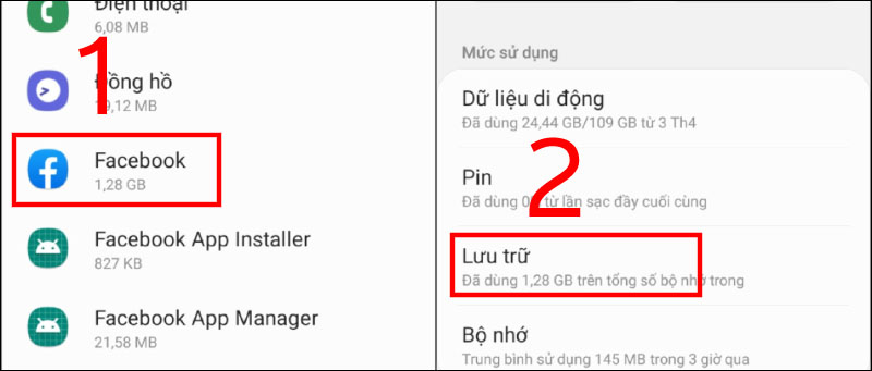 Chọn mục lưu trữ của Facebook