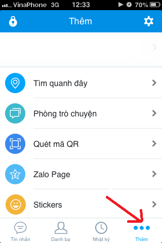 Bạn mở Zalo lên chọn vào dấu 3 chấm như hình.