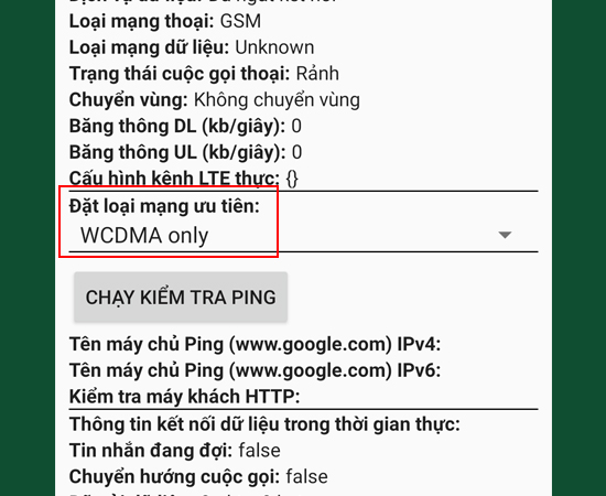 Nếu chọn WCDMA only, bạn chọn mạng mặc định luôn là 3G.