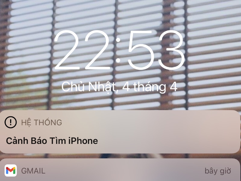 Cảnh Báo Tìm iPhone xuất hiện sau khi người dụng chọn Phát âm thanh