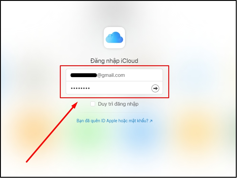 Đăng nhập iCloud trên máy tính