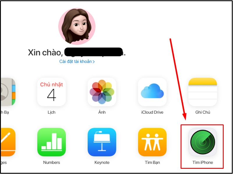 Chọn Tìm iPhone trên máy tính để bắt đầu dò tìm