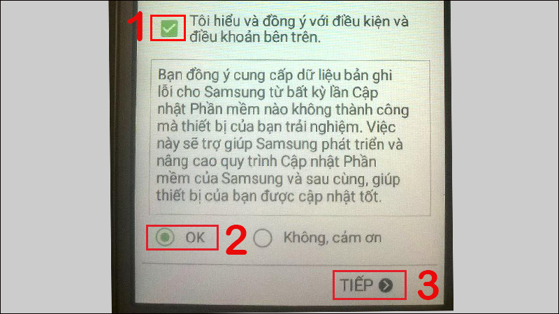 Sửa lỗi thỏa thuận cấp ph&eacute;p người d&ugrave;ng cuối tr&ecirc;n Samsung