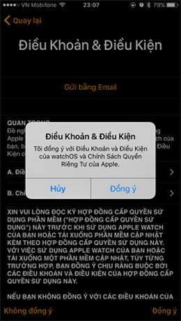 Tiếp tục chọn Đồng &Yacute;
