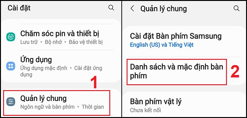 Cài đặt bàn phím Gboard trên Samsung A72