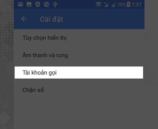 Bước 4/ Chọn t&agrave;i khoản gọi