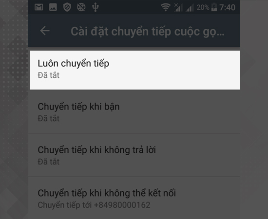 Bước 7/ Chọn lu&ocirc;n chuyển tiếp 