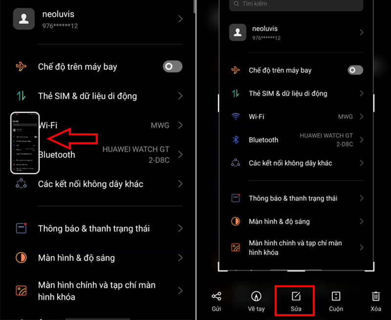 Cách chỉnh sửa hình sau chụp màn hình 