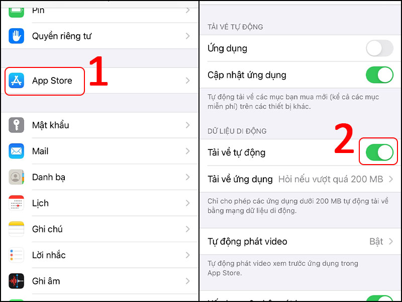 Tắt tải về tự động trong điện thoại hoặc iPad