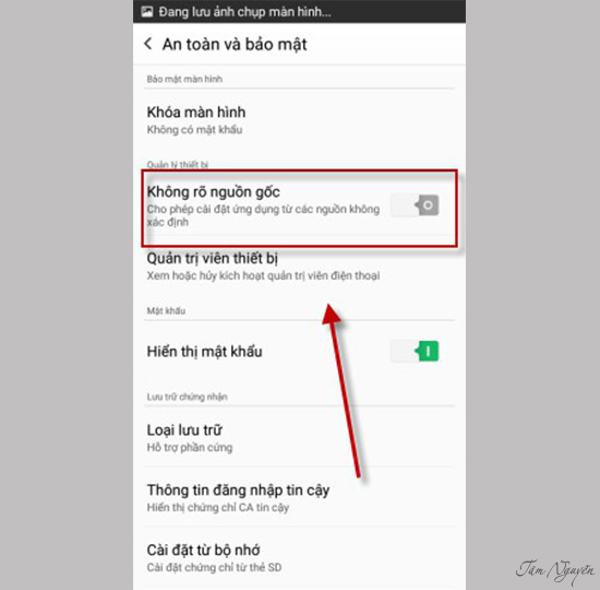 bật lựa chọn không rõ nguồn gốc