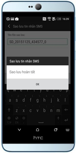 Hoàn tất bản sao lưu