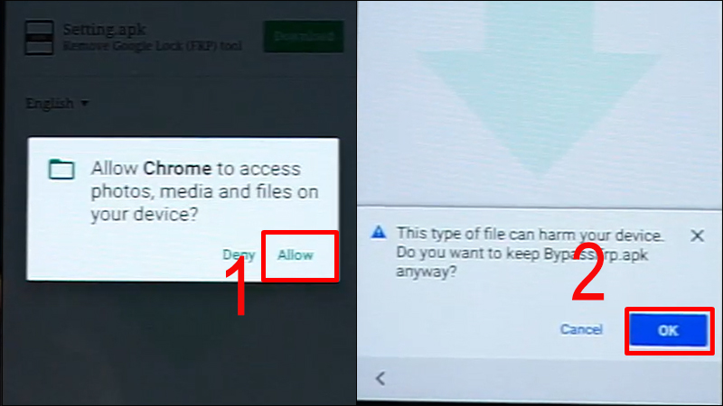 Cho phép file vừa tải chạy trên điện thoại
