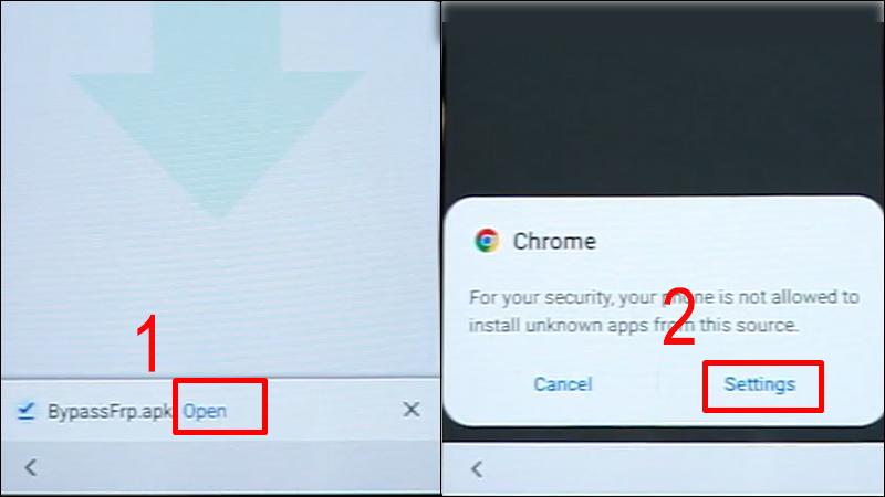 Mở file mới tải