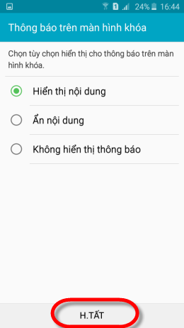 Chọn Hoàn tất là xong.