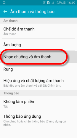 Chọn Nhạc Chuông và Âm Thanh