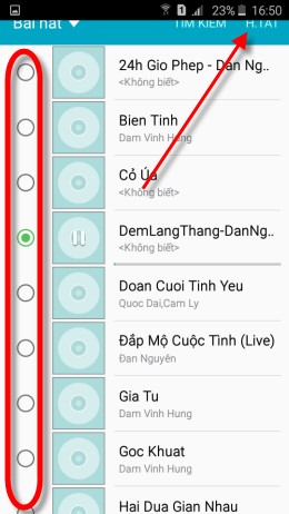 Chọn bất kỳ bài hát nào đó rồi chọn Hoàn Tất  là xong.
