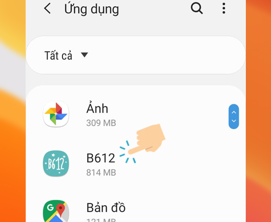 Bước 3: Chọn ứng dụng cần gỡ bỏ.