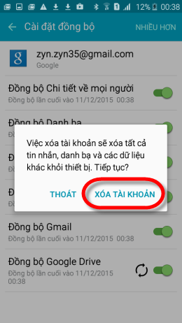 Xác nhận chọn Xóa tài khoản nữa là xong.