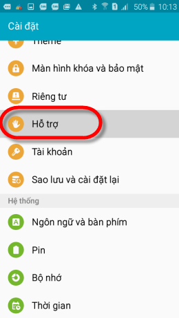 Chọn Hỗ trợ