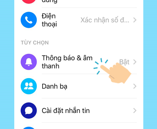 Vào thông báo