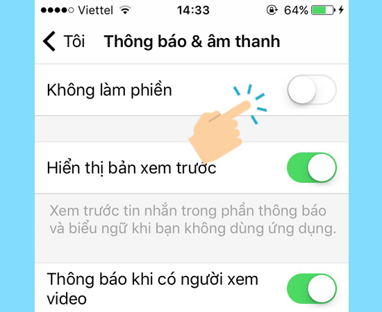Tắt chế độ không làm phiền