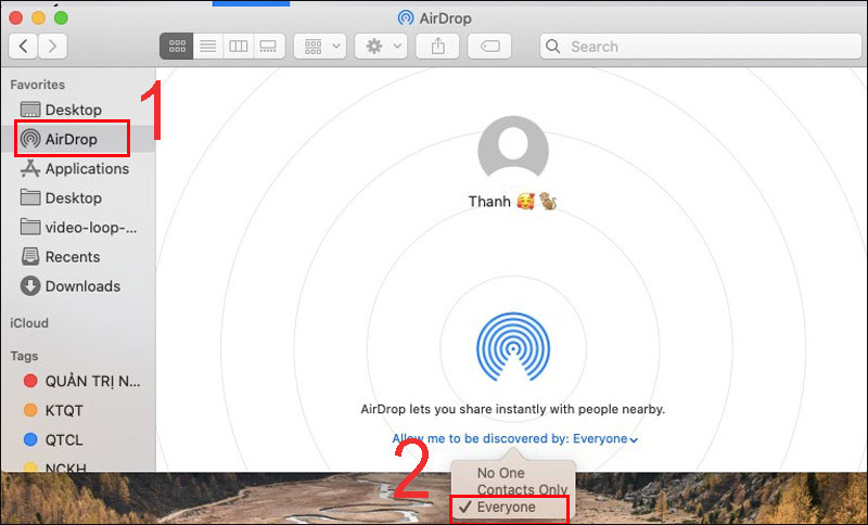 Cài đặt AirDrop trên MacBook
