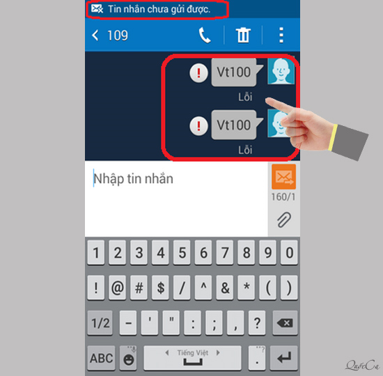 Lỗi tin nhắn không gửi được trên Android
