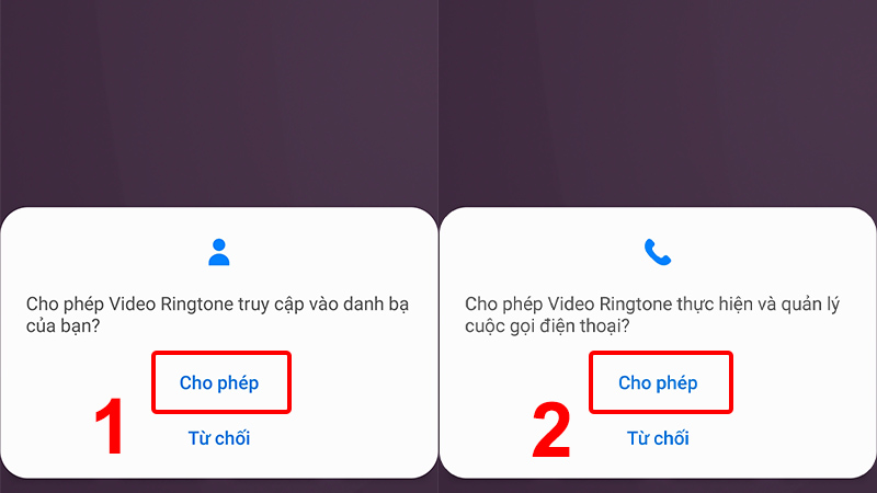 Cho phép các quyền truy cập vào ứng dụng