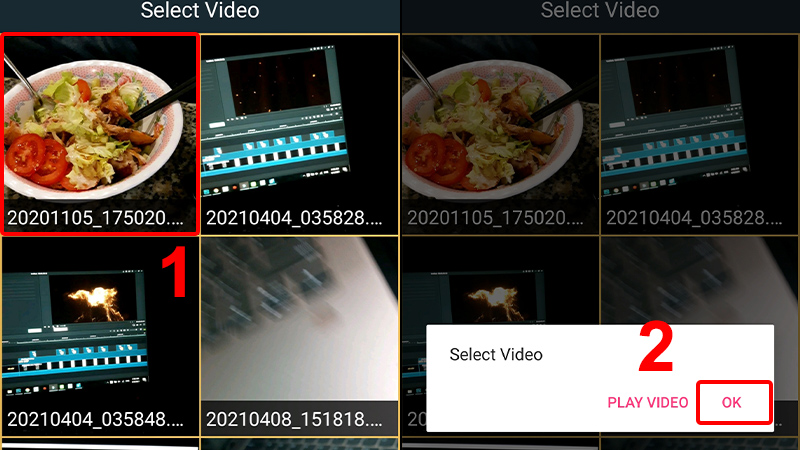 Chọn Video bạn muốn cài và nhấn OK