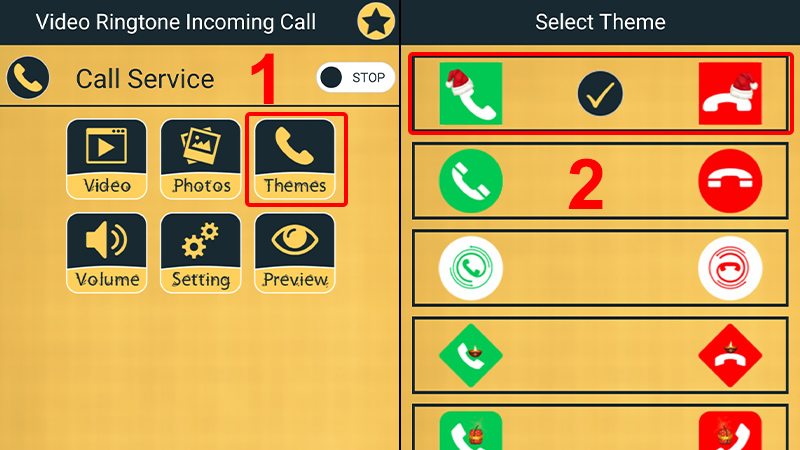 Vào Themes và chọn Hình ảnh các nút gọi