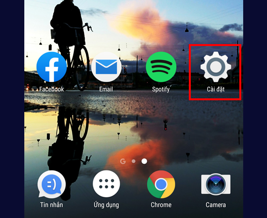 Bước 1: Vào Cài đặt.