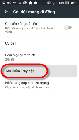 Chọn T&ecirc;n điểm truy cập