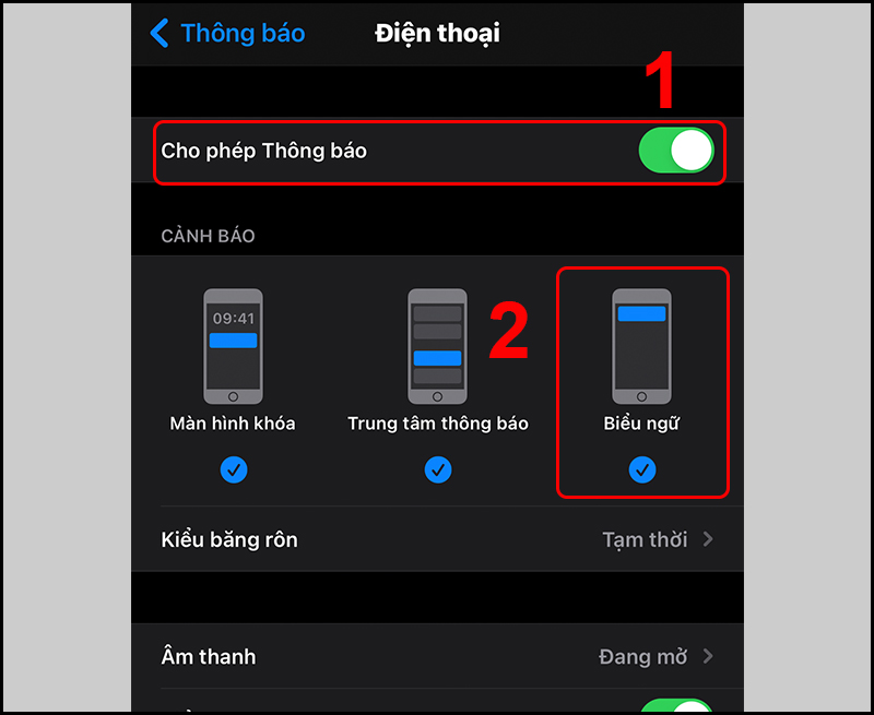 Kiểm tra lại cài đặt thông báo của ứng dụng Điện thoại