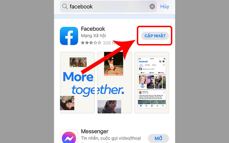 Cập nhật Facebook trên App Store