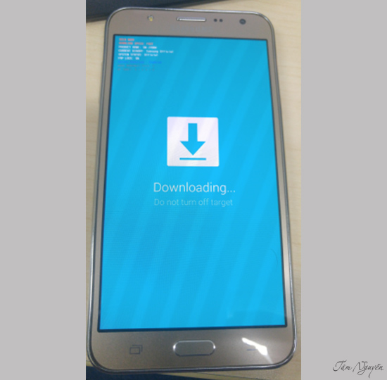 bấm tăng âm lượng để vào download mode