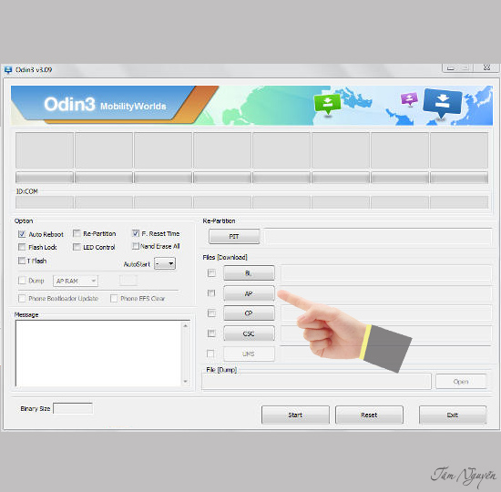 Chọn vào AP và lựa chọn bản rom