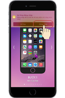 Khi vào ứng dụng máy sẽ yêu cầu "Đăng nhập", lưu ý: bắt buộc phải đăng nhập để có được 100 đồng mua bàn phím. Ở đây mình có tài khoản Facebook nên chọn Facebook để đăng nhập luôn.