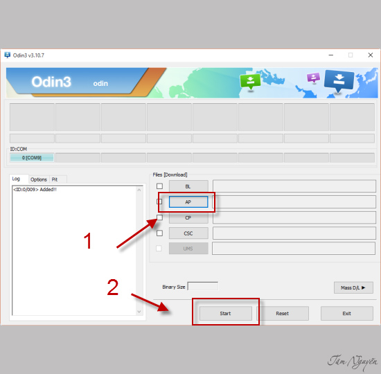 Mở Odin bằng quyền admin
