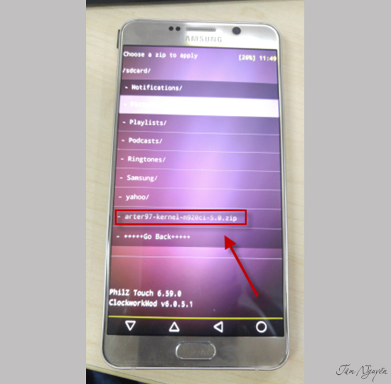 tăng âm lượng + Home + Nguồn để vào chế độ recovery