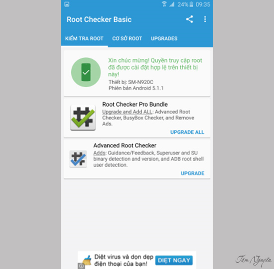 ROOT CHECKER để kiểm tra quyền root