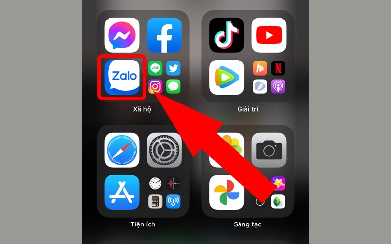 Vào lại ứng dụng Zalo trên màn hình