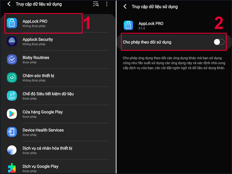 Hãy cho phép phần mềm được theo dõi các ứng dụng khác